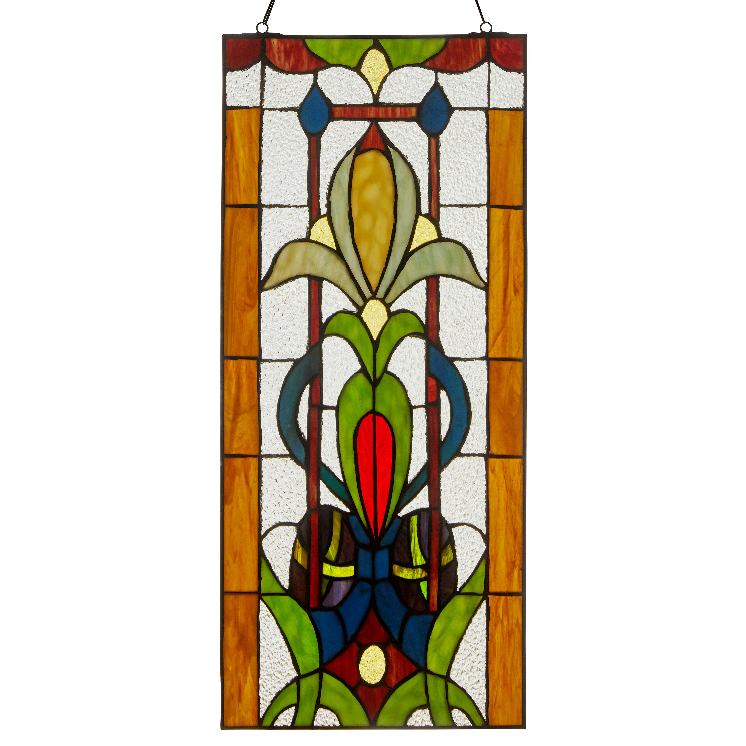 Winston Porter 24" H Fleur de Lis Pub Stained Glass Window Panel Wayfair